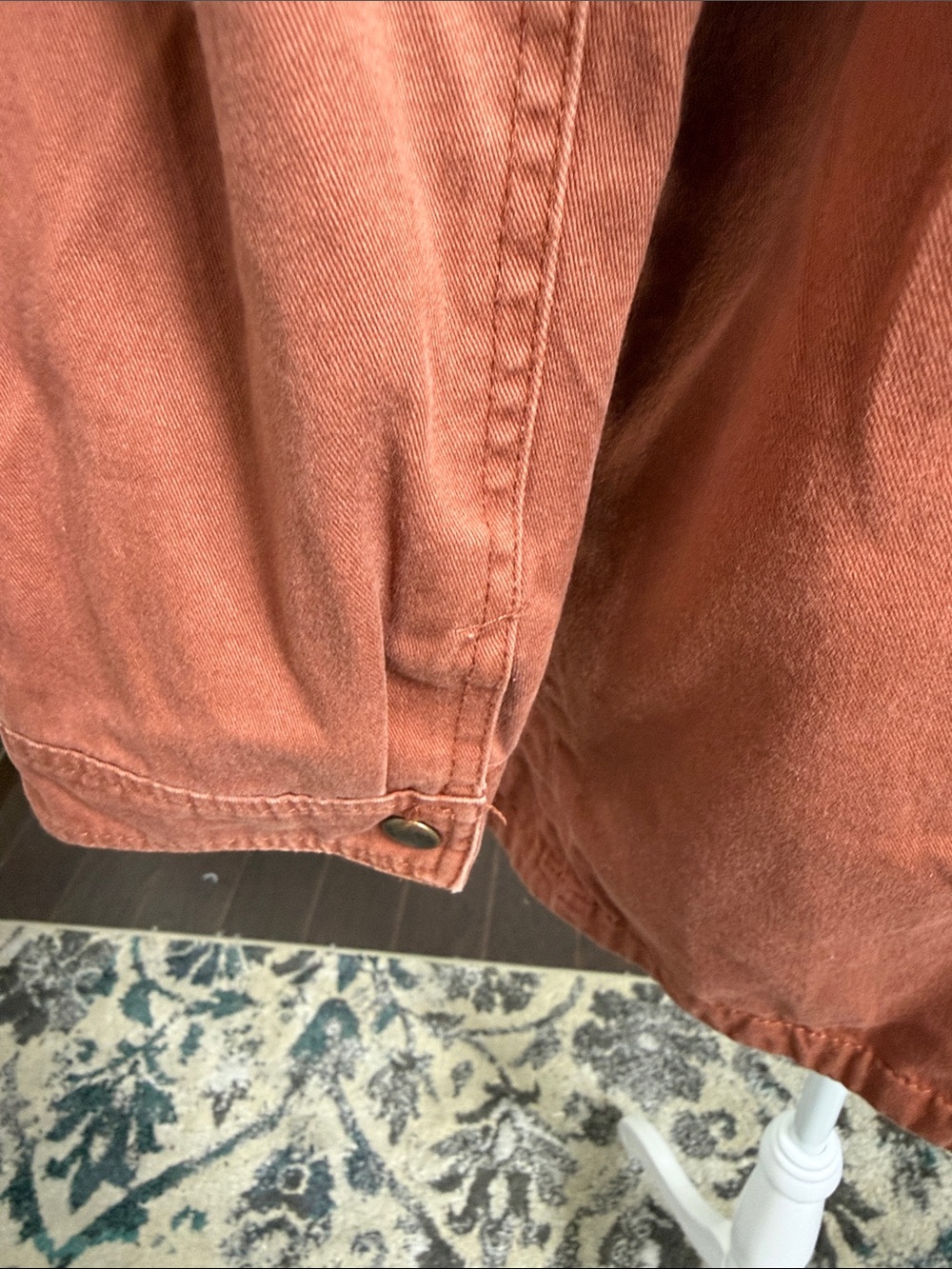 Forever 21 Rust Orange Hooded Utility Anorak Jacket Medium - Picture 9 of 13